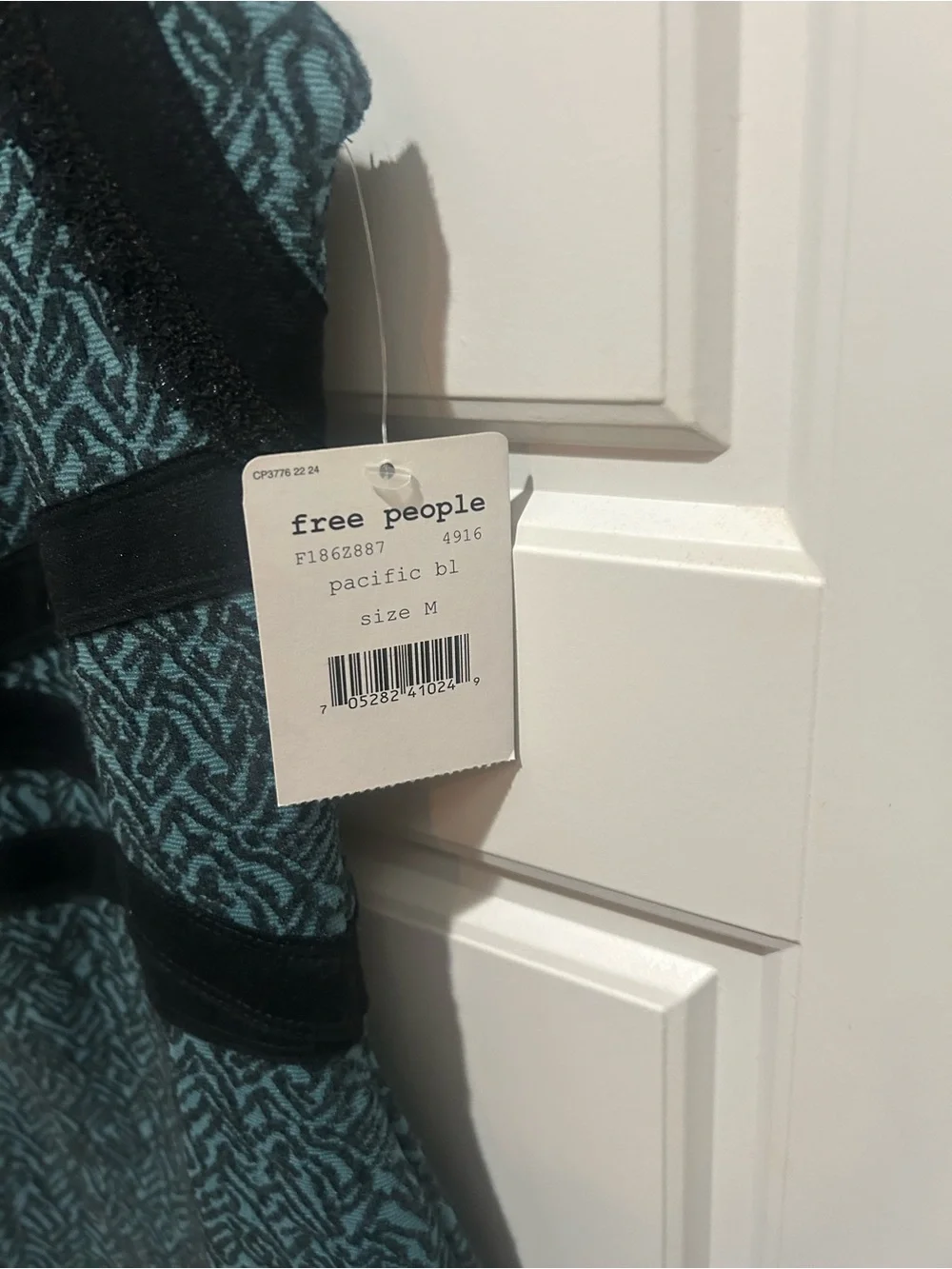 NWT Free People Teal Mini Dress with Black Strap Accents